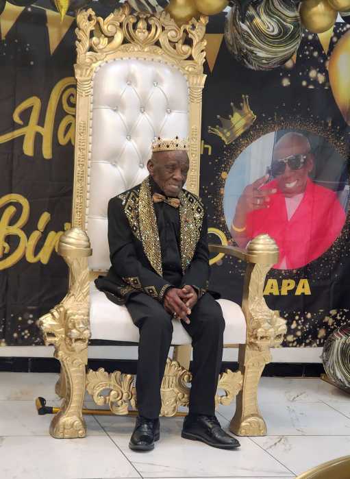 Kenneth "Papa" Chisholm celebrates his 100th birthday.