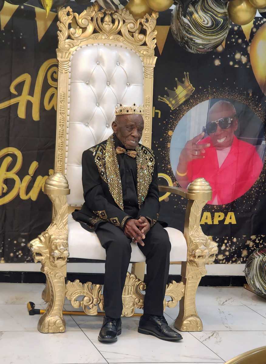 Kenneth "Papa" Chisholm celebrates his 100th birthday.