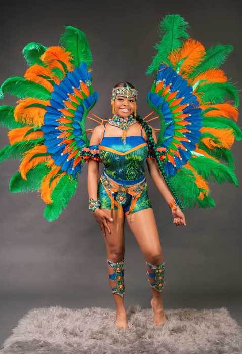 Masquerader in "Gypsy Royale" costume.