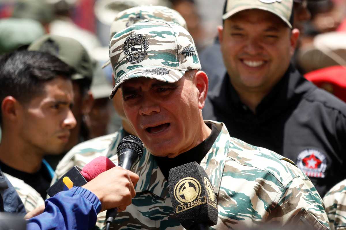 Venezuela's Defense Minister Vladimir Padrino Lopez addresses the media following Venezuelan President Nicolas Maduro's call for a nationwide recruitment drive, amid rising tensions with the United States over the deployment of US warships in the Southern Caribbean and nearby waters, August 29, 2025, in Caracas, Venezuela.