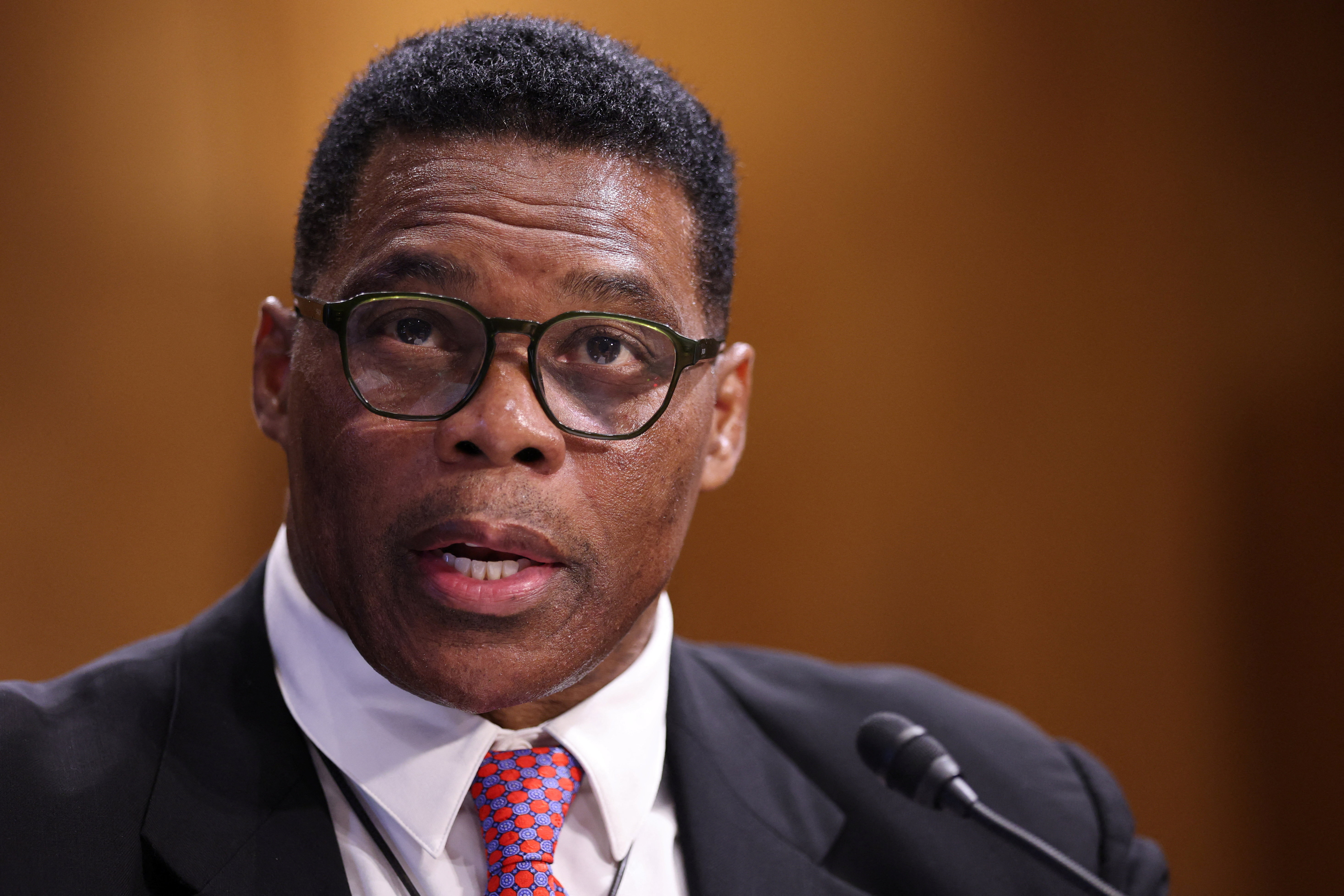 Former NFL football player Herschel Walker, US President Donald Trump's nominee to be ambassador to the Bahamas, testifies before a Senate Foreign Relations Committee hearing on nominations on Capitol Hill in Washington, D.C., U.S., September 11, 2025.