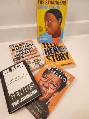 black history books on table
