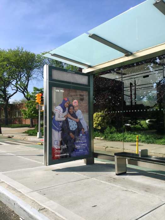 A bus shelter mockup for the public art initiative.