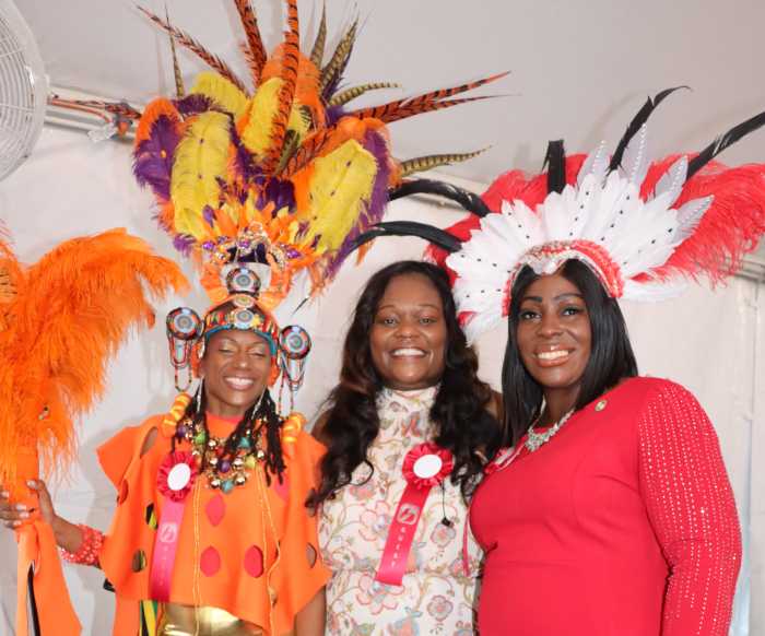 Bronx Borough President Vanessa L. Gibson, right, with Assemblywoman Rodneyse Bichotte Hermelyn, center, and Assemblywoman Monique Chandler-Waterman.