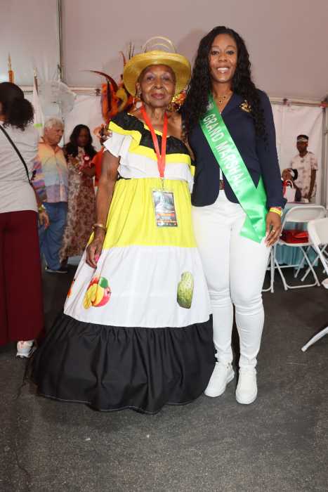Grand Marshal Roxanne Joseph, right, with WIADCA Former Treasurer, Trinidadian Angela Sealy.