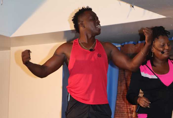 A scene in "Strong Man."