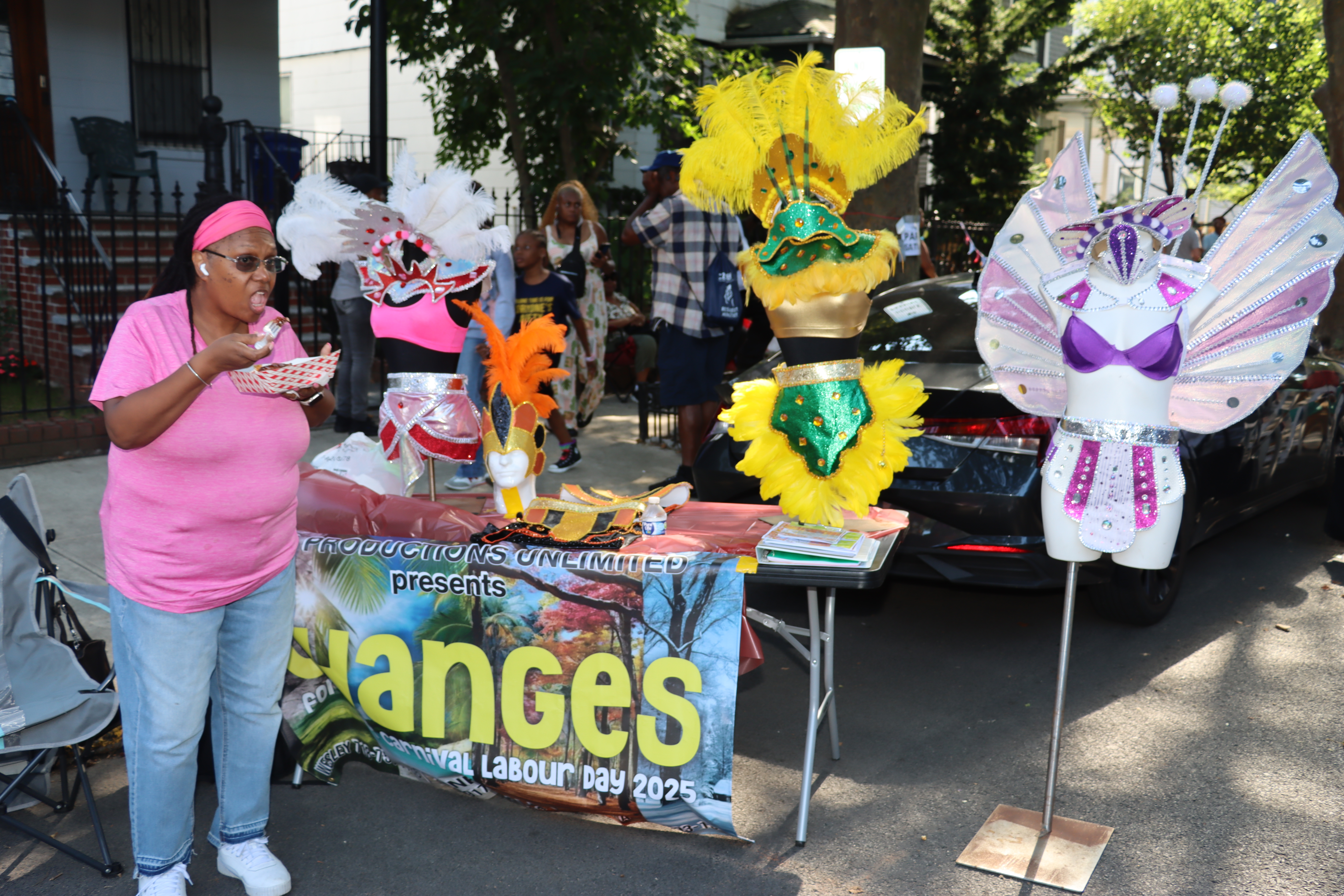 Millington Commission having her fill as she displays costumes from Mas Productions Unlimited