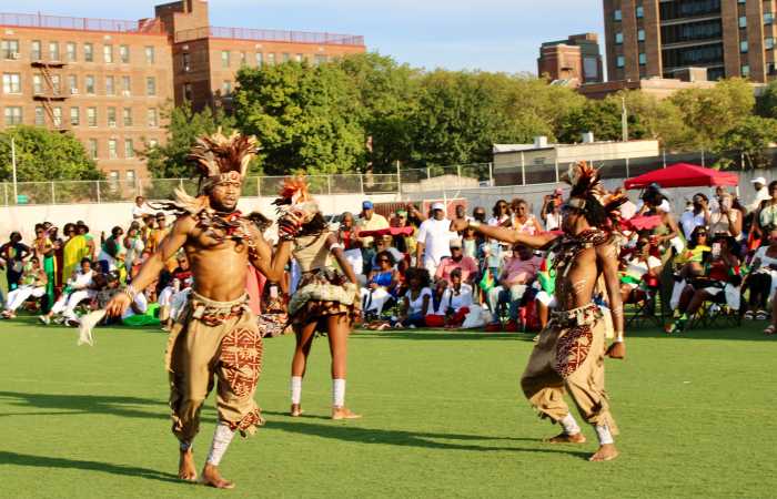 The Demerara Dancers wowed the crowd with their creative choreography on the grounds of Old Boys High school in Brooklyn, during GCA's rousing 25th Annual Folk Festival Family Funday celebration on Aug. 31.