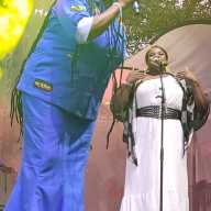 Jamaican deejay Sister Carol performing during Central Park Summerstage.