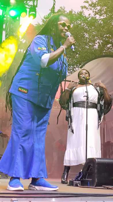 Jamaican deejay Sister Carol performing during Central Park Summerstage.