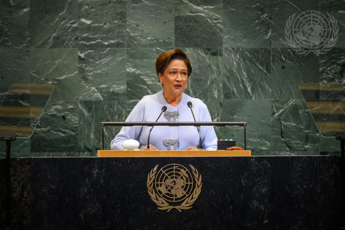 Kamla Persad-Bissessar, Prime Minister of the Republic of Trinidad and Tobago, addresses the general debate of the General Assembly's 80th session on Sept. 26, 2025.
