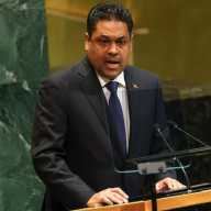 President of the Transitional Presidential Council of the Republic of Haiti, Anthony Franck Laurent Saint-Cyr, addresses the 80th United Nations General Assembly (UNGA), at the U.N. headquarters in New York, U.S., Sept. 25, 2025.