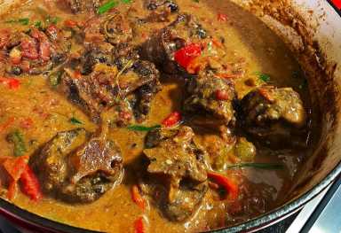 Classic Caribbean Brown Stew Oxtail recipe.