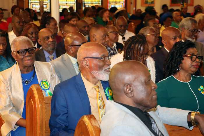 A section of the congregation during Ecumenical Service of Thanksgiving as Vincentians in the United States celebrate their country’s 46th Anniversary of political independence from Great Britain.