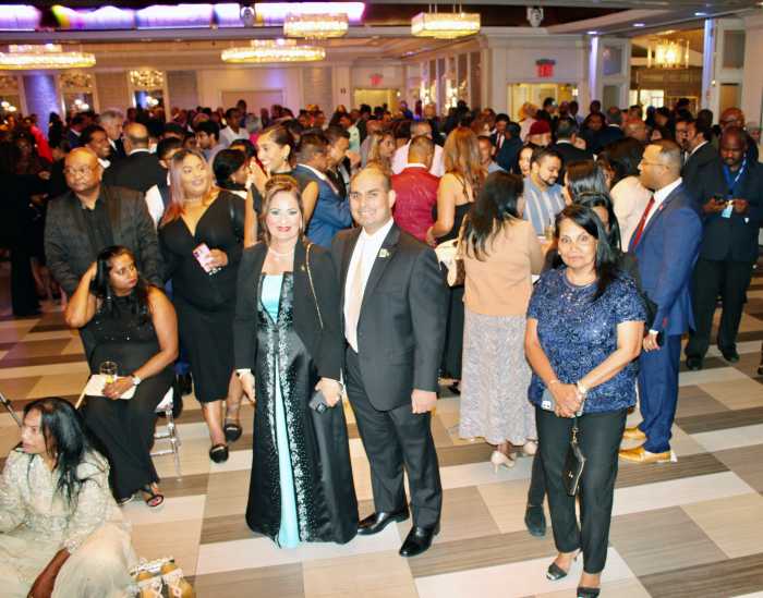 President of Guyana Dr. Mohomed Irfaan Ali on Sept. 23, on the sidelines of the 80th Session of the United Nations General Assembly addressed over 300 compatriots who packed the Banquet Hall of Russo on the Bay in Howard Beach, Queens at a Meet & Greet.
