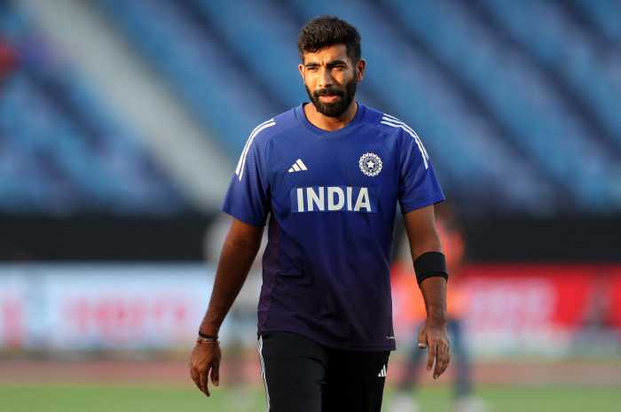 India's Jasprit Bumrah during the warm up before the match against Bangladesh.