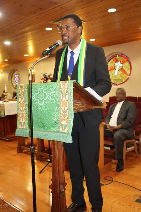 St. Vincent and the Grenadines Consul General to the US Rondy "Luta" McIntosh addresses Ecumenical Service of Thanksgiving in Brooklyn on Sunday, Oct. 19, commemorating St. Vincent and the Grenadines 46th Anniversary of Political Independence from Great Britain.