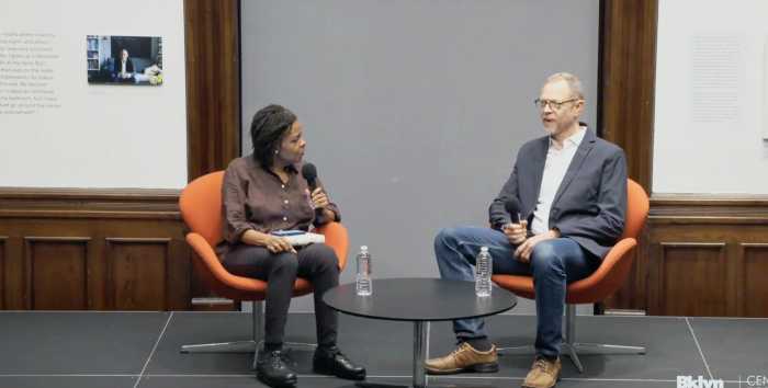 Screen grab of Howard W. French, professor of journalism at Columbia University , in conversation with Annette Gordon-Reed, the Carl M. Loeb University Professor at Harvard University and fellow author, about his new book, The Second Emancipation (2025).