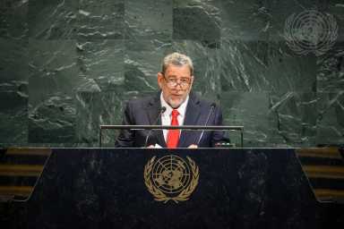 Ralph Gonsalves, Prime Minister and Minister for National Security, Legal Affairs and Information of Saint Vincent and the Grenadines, addresses the general debate of the General Assembly’s 80th session.