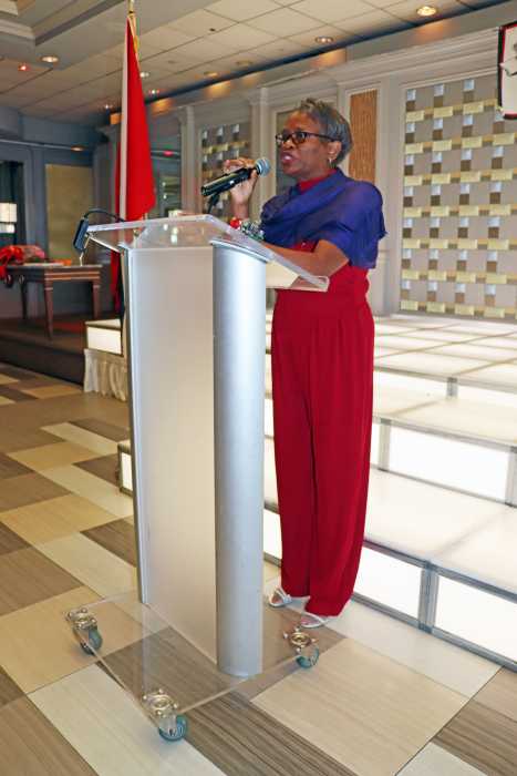 Trinidadian nursing educator Dr. Hazel Mary Sanderson Marcoux, Ed.D., RN, delivers keynote address.
