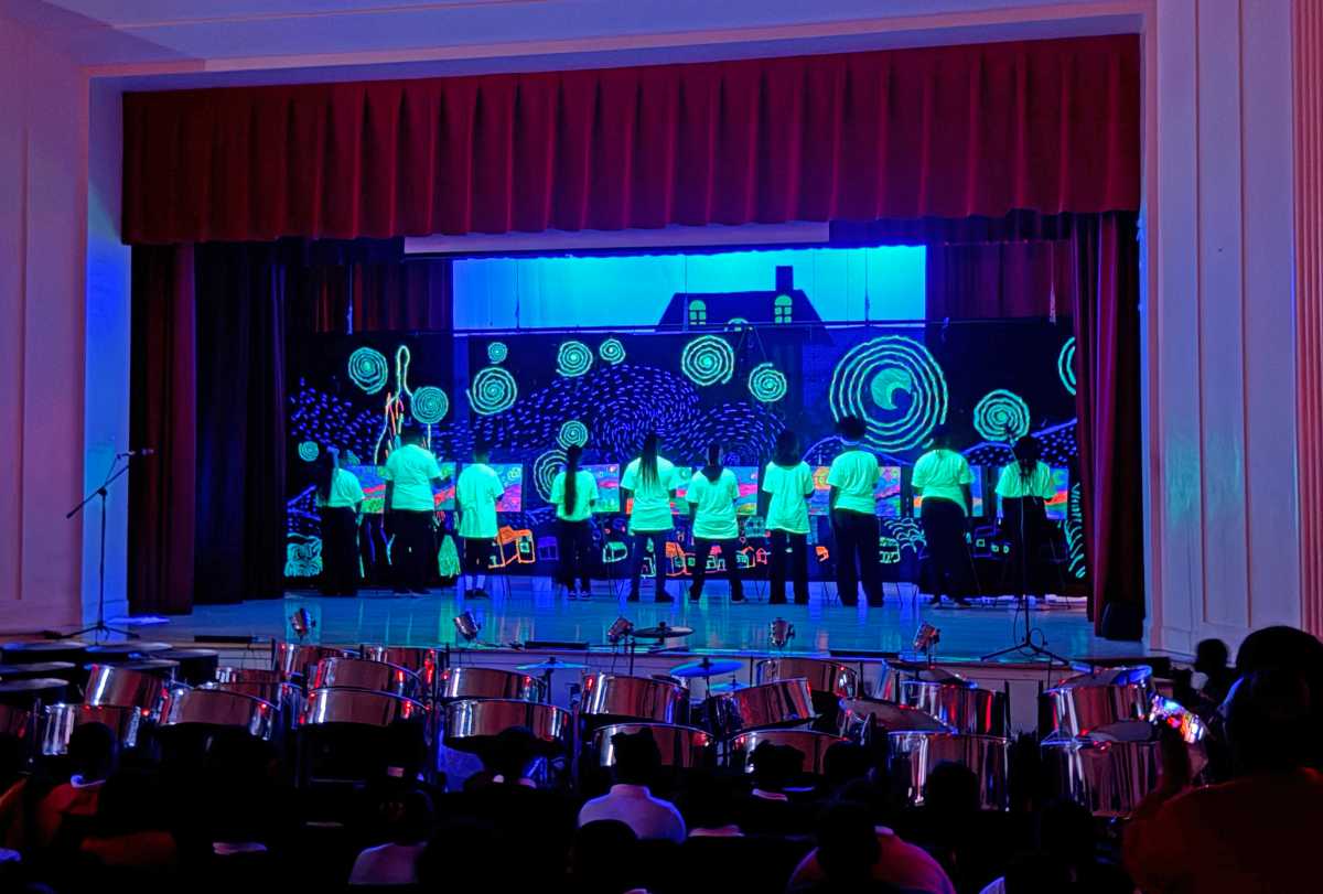 Students Performing Glow in the Dark Illusion Thriller Showcase.