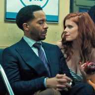 André Holland and Kate Mara in a scene from “The Dutchman.”