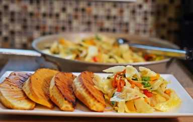 Jamaican Inspired Roasted and Fried Breadfruit recipe.