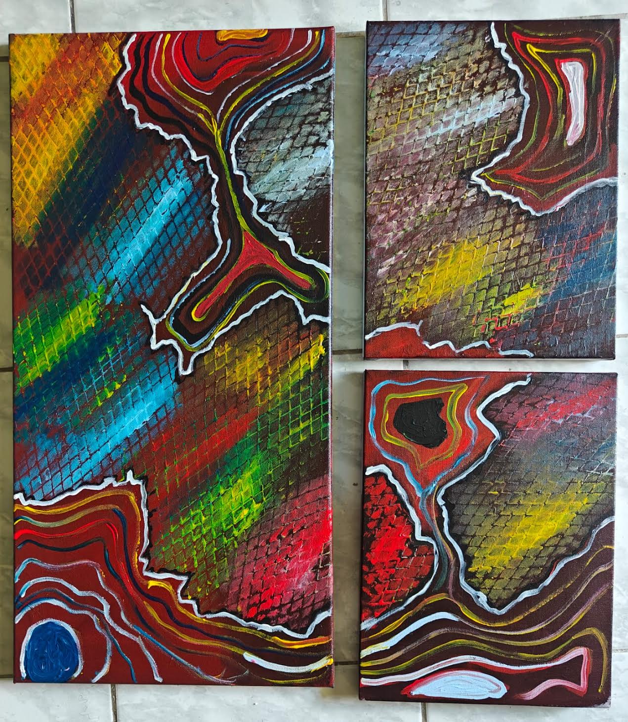 Maxanne Rock's Global Temperature acrylic on canvas.
