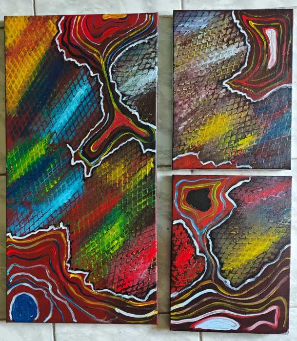 Maxanne Rock's Global Temperature acrylic on canvas.