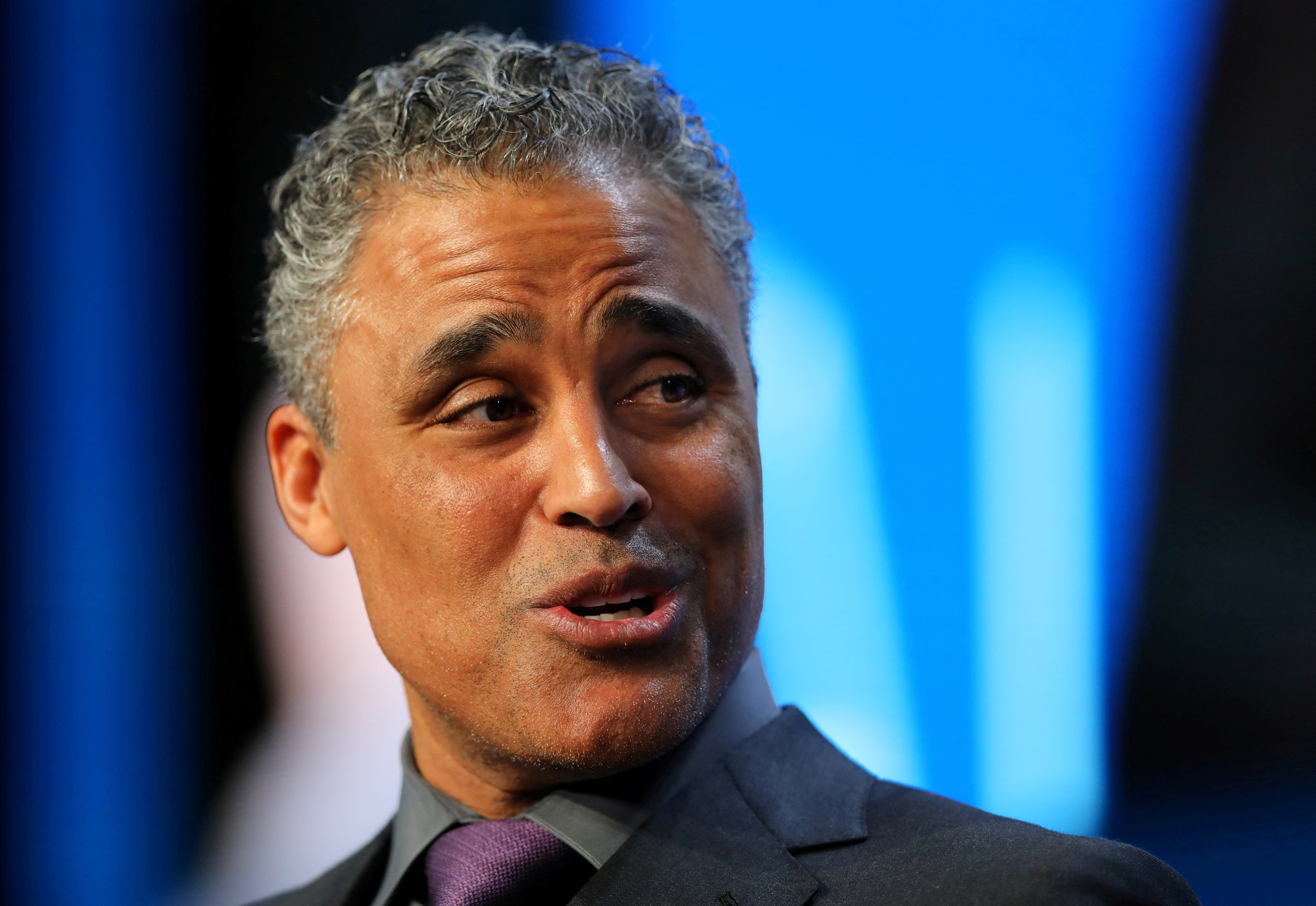 Rick Fox, three-time NBA Champion and founding partner of Vision Venture Partners, speaks during the Milken Institute Global Conference in Beverly Hills, California, U.S., May 3, 2017.