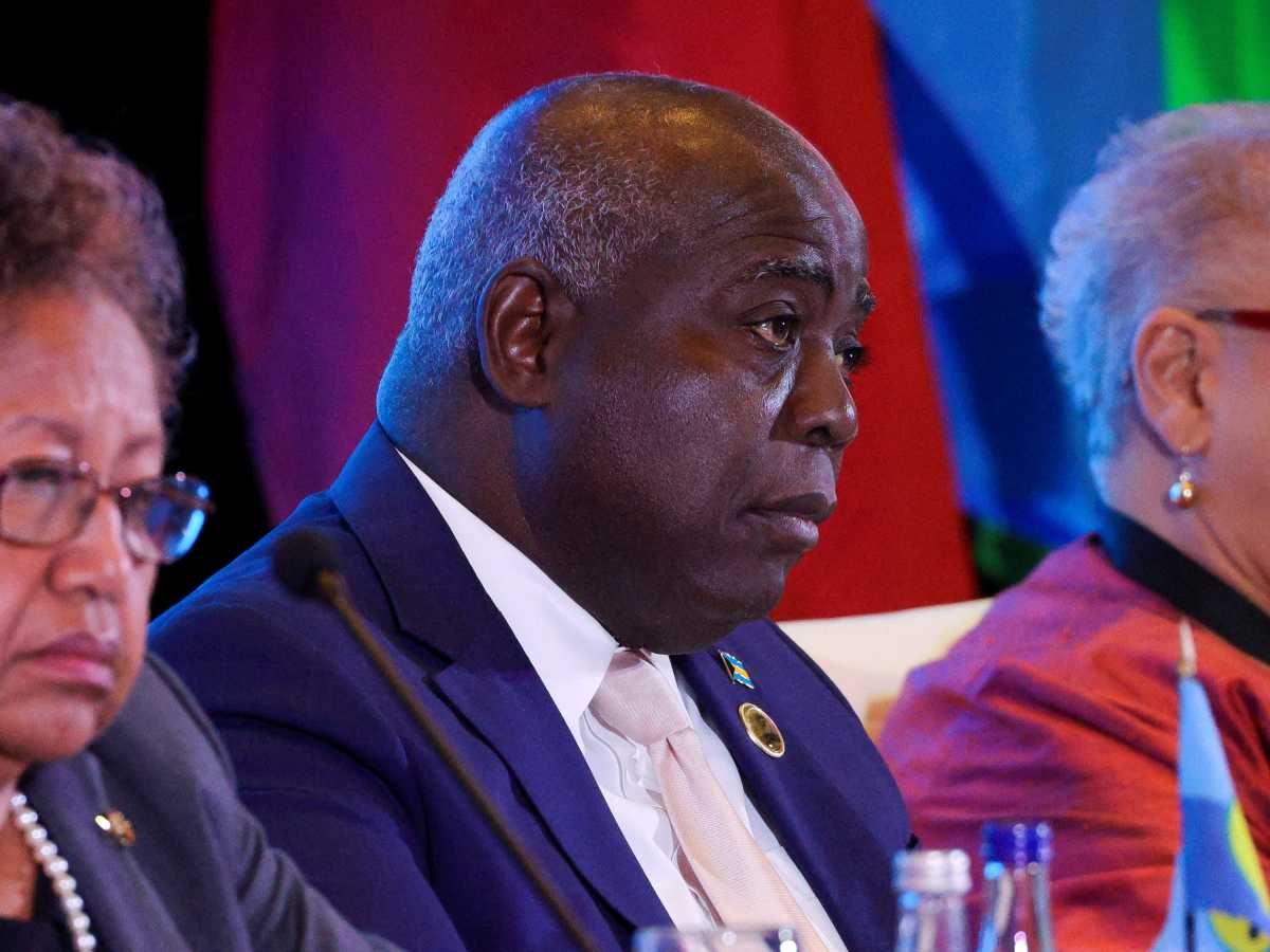 The Bahamas' Prime Minister Philip Davis attends the 44th Regular meeting of CARICOM at Baha Mar in Nassau, Bahamas, February 16, 2023.