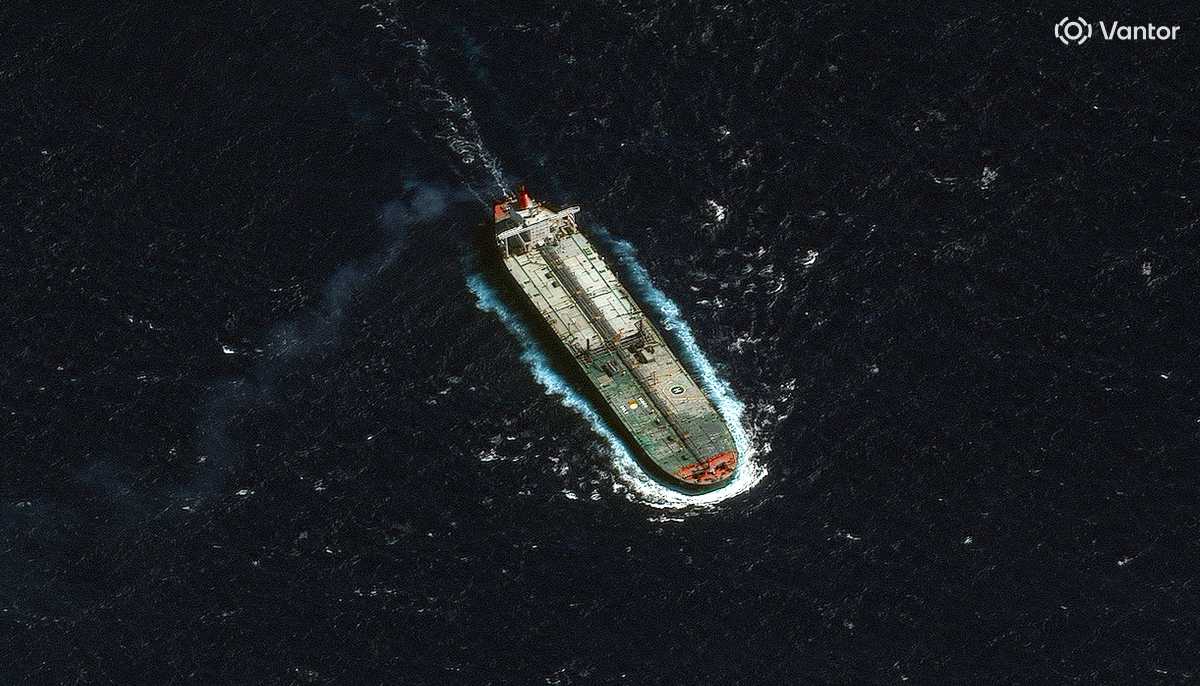 A satellite image shows the Skipper tanker, north of Guadeloupe, December 12, 2025.