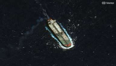 A satellite image shows the Skipper tanker, north of Guadeloupe, December 12, 2025.