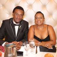St. Vincent and the Grenadines Consul General to the US Rondy "Luta" McIntosh and his wife, Semone, at head table.