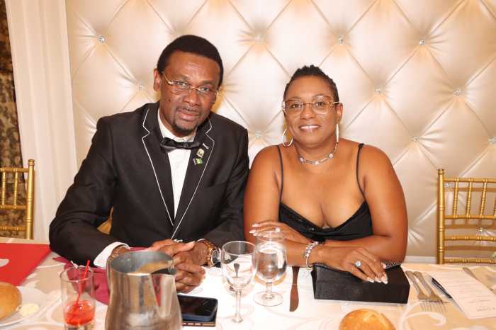 St. Vincent and the Grenadines Consul General to the US Rondy "Luta" McIntosh and his wife, Semone, at head table.