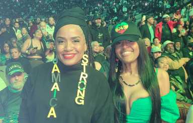 Fans enjoy Jamaica Strong.