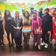 Maria Davis, fourth from left; Tamara Ivey, fifth from left; WIADCA officials and volunteers.