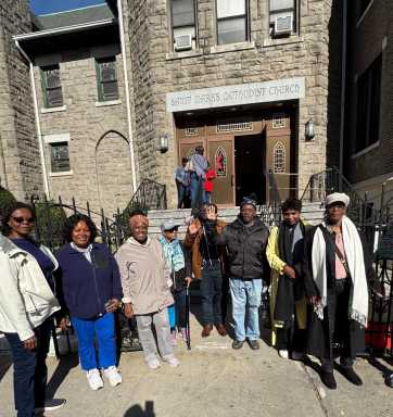BUSS congregants on prayer walk leaving from St. Marks UMC and Ghana Wesley UMC.