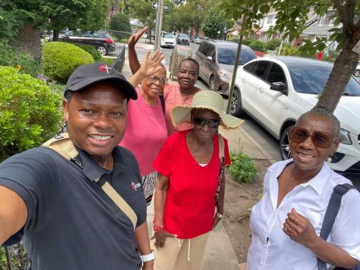 Rev. Quissico and congregants on the BUSS Prayer Walk.