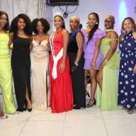 Yvonne Peters, sixth from left, and Adonna Lewis Dudley, right, with past and prospective Miss New York Continental Cultural Pageant contestants.