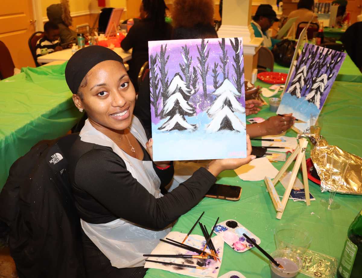 Azariah Richards, 25, displays her finished product.