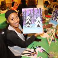 Azariah Richards, 25, displays her finished product.