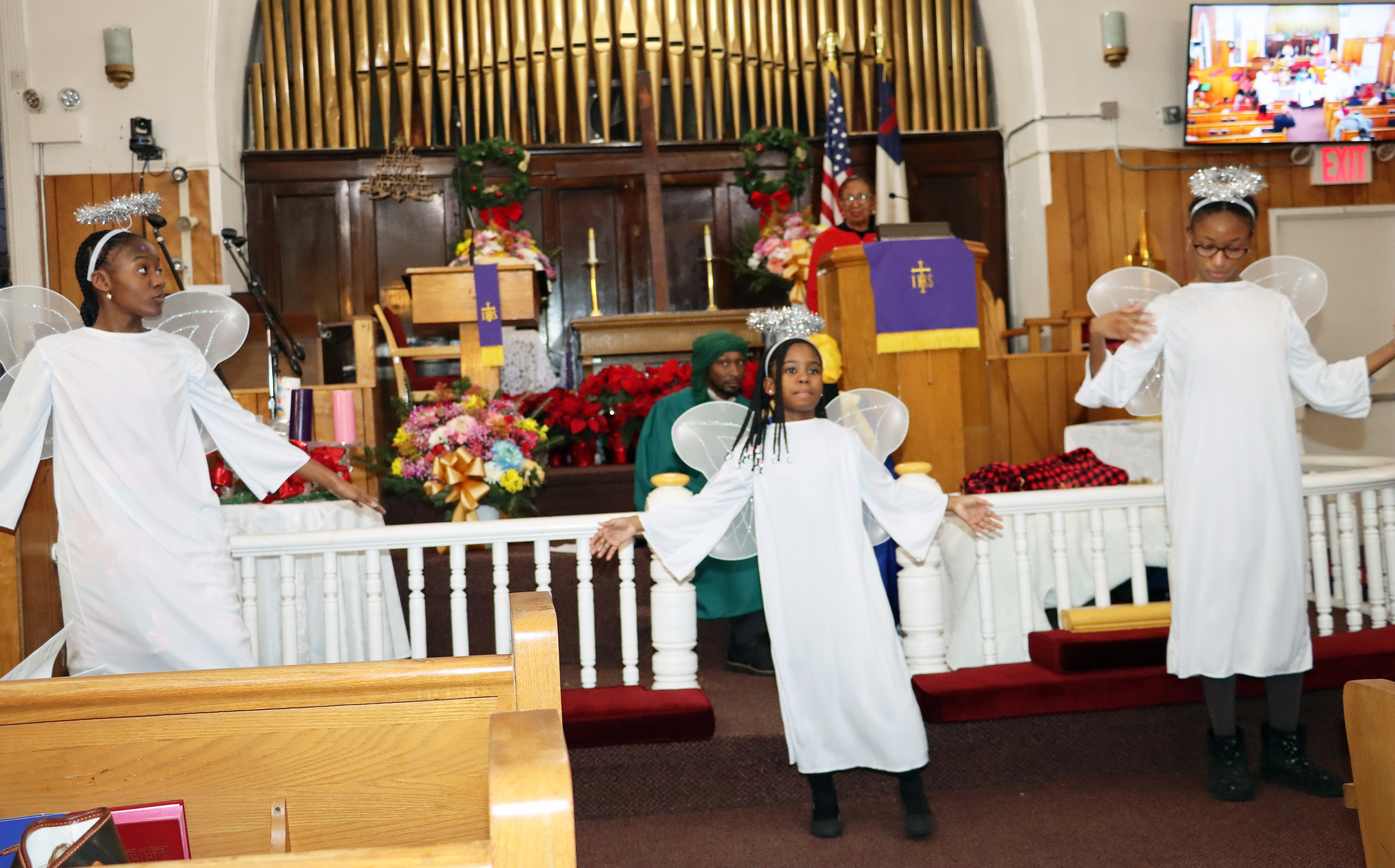 Sunday School children perform a dance routine.