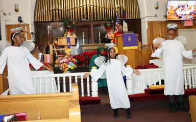 Sunday School children perform a dance routine.