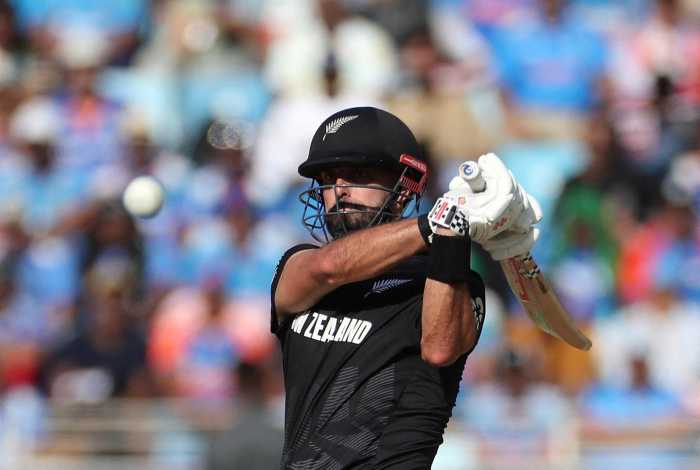 FILE PHOTO: Cricket - ICC Men's Champions Trophy - Final - India v New Zealand - Dubai International Stadium, Dubai, United Arab Emirates - March 9, 2025 New Zealand's Daryl Mitchell in action.