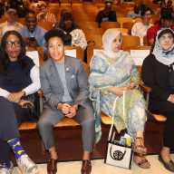 Council Members Rita Joseph, left, front row, and Crystal Hudson, second from left, front row, among attendees at town hall meeting by Caribbean-American US Representative Yvette D. Clarke in Brooklyn on Monday, June 16, 2025.
