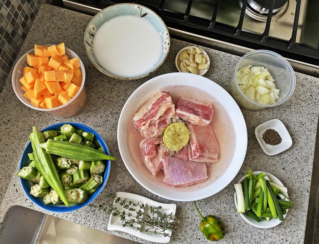 Classic Caribbean Salt Beef Callaloo Recipe.