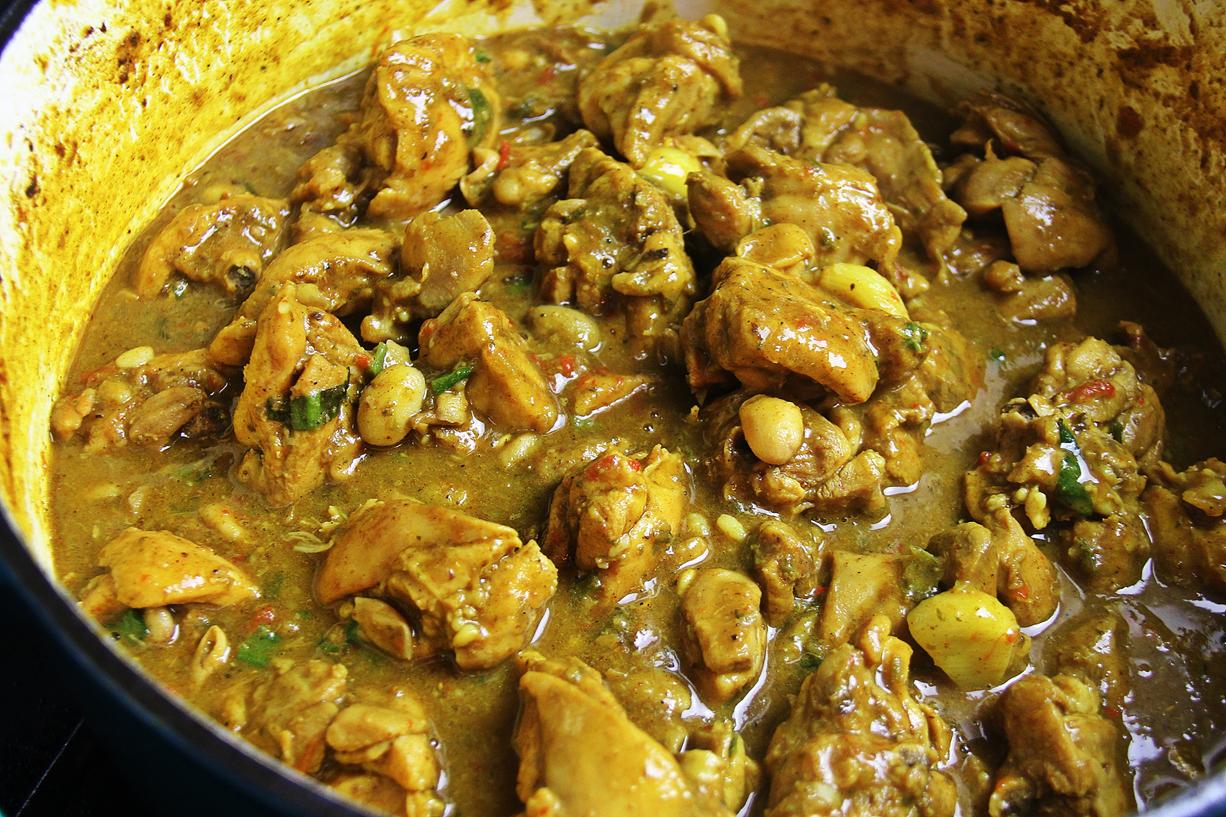 Easy Caribbean Curry Chicken with Romano Beans recipe.