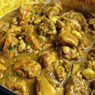 Easy Caribbean Curry Chicken with Romano Beans recipe.