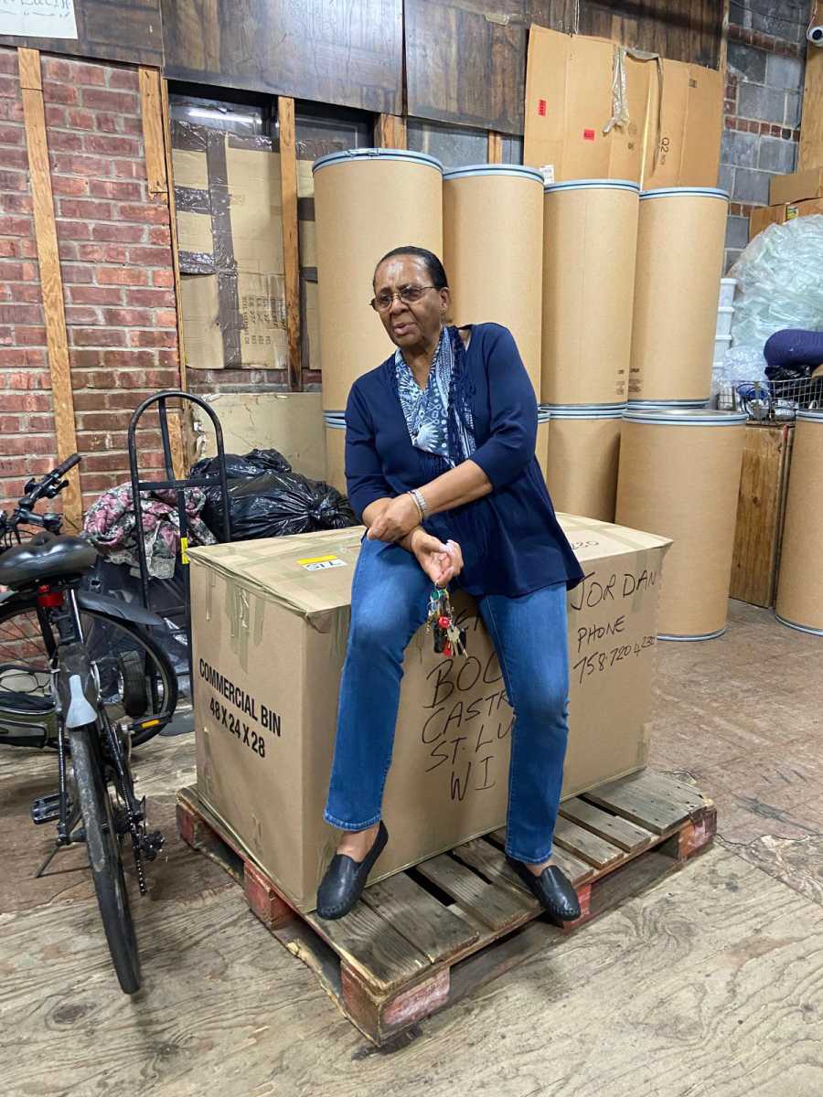 President and CEO of Square Deal Shippers, Inc. Ruby Wood at her warehouse in Brooklyn.